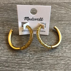 NWT Madewell Mini Resin & Metal Mix Hoop earrings